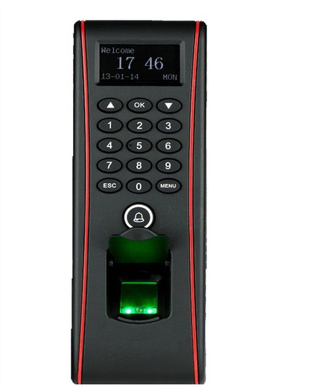 Kit de Control de Acceso para máquina de Asistencia Puerta de Vidrio Puerta de Madera Puerta ignífuga Máquina de Control de Acceso con Tarjeta magnética con contraseña y Huella Dig