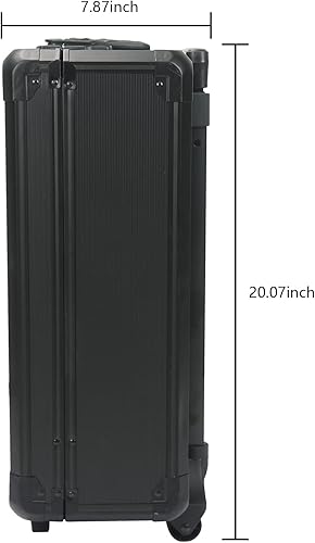 Miniatura 2 de Juego de herramientas de aluminio negro, caja de herramientas de mano plateada con 4 capas de juego de herramientas y ruedas, kit de mano para el