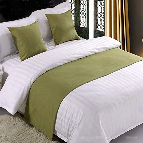 Twelve Solid Green Bed Scarf Bed Runner Bedding Scarves For Bedroom Hotel Wedding Room (Queen 210X50Cm, 13) #TOP12