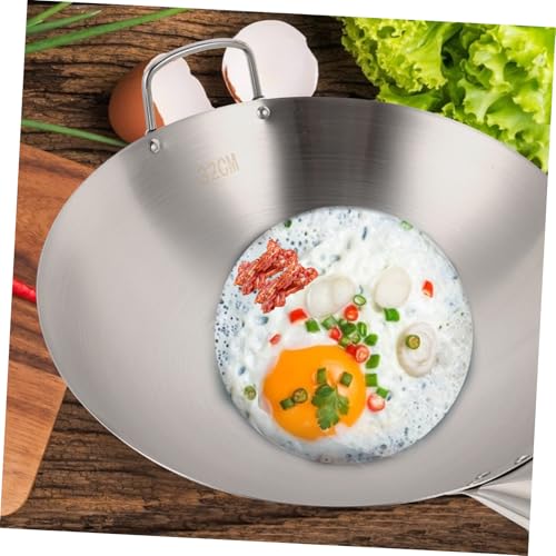 Wok de acero inoxidable con mango PRETYZOOM miniatura 3