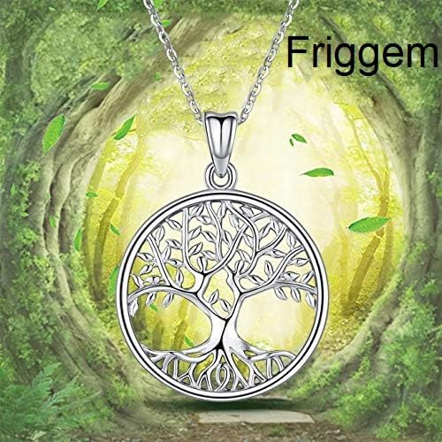 Friggem Tree of Life Necklace for Women, Sterling Silver Pendant with 18'' Chain, Jewelry Gifts for Women Grandma Wife Mom (with Gift Box) - Image 2