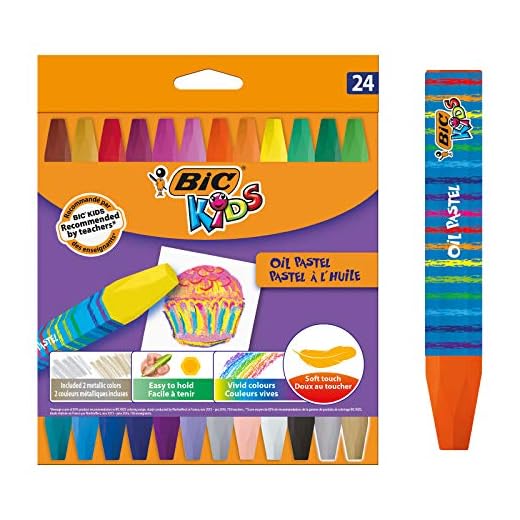 BIC Kids Oil Pastels Ceras Blandas - colores Surtidos, Blíster de 24 unidades
