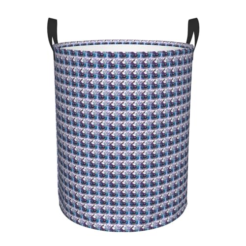 Panier à linge rond papillon violet imperméable pour chambre et bain