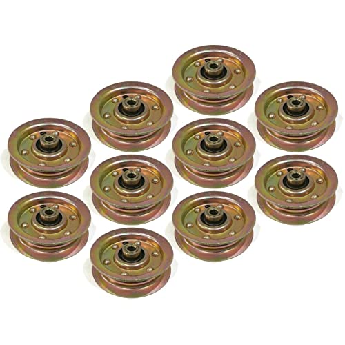 The ROP Shop | (Pack of 10 Flat Idler Pulleys for AYP 104360X, 131494, 155191, 173438, 9585464