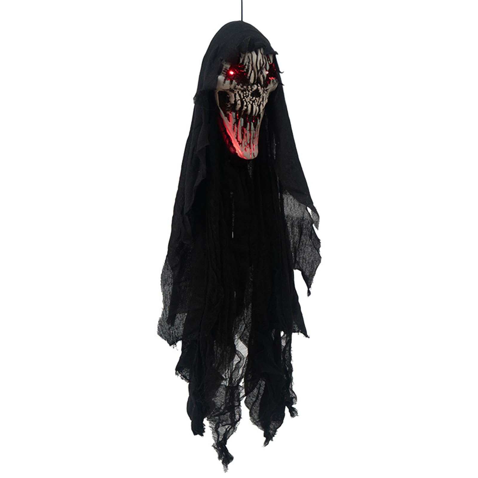 Decorazione sospesa con Teschio Halloween, attivata dal Suono,