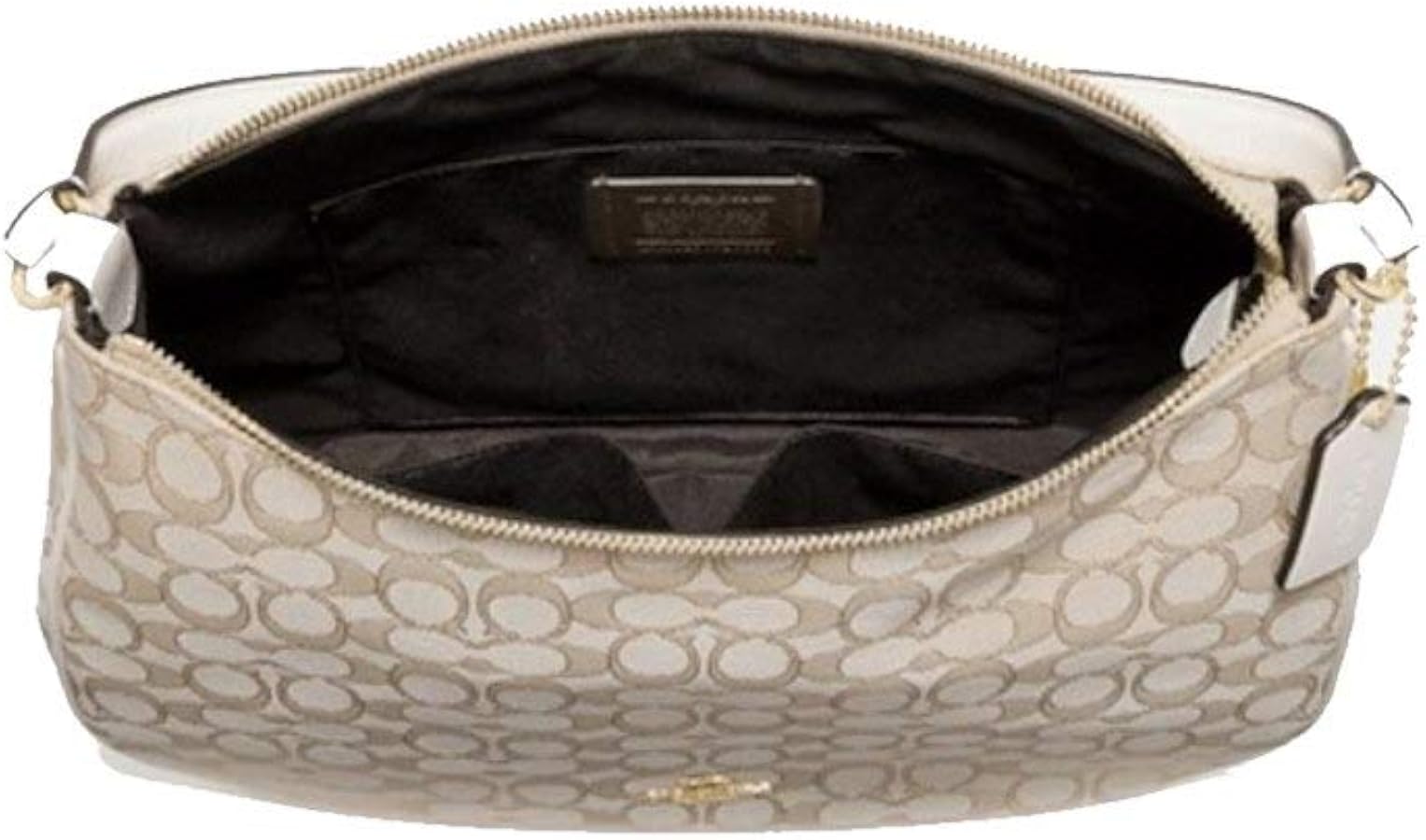 Coach ZIP SHOULDER BAG IN SIGNATURE JACQUARD, Light Khaki/Chalk