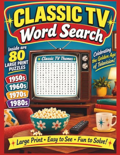 Classic TV Word Search: 80 Large Print Puzzles Celebrating the Golden Age of Television from the 1950s Through the 1980s (Large Print Word Search Puzzles for Adults) image 2