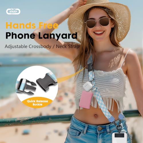 Image of Icycay Phone Lanyard Crossbody Strap Adjustable Teacher Women Checkered | for Cell Phone Case Keys ID Badges, Anti Theft, Multifuctional, Neck Phone Holder, Travel Hiking Essential Accessories, Gifts