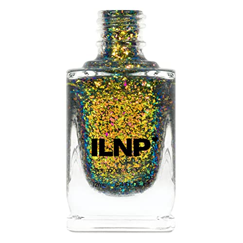 Image of ILNP Brilliance - Pale Gold, Pinkish Bronze, Light Green Ultra Chrome Color Shifting Flakie Nail Polish