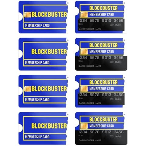 Scoleswall Card Blockbusters Membership Vinyl Debit Credit Decals Slim Design Wrap Stickers Cool Removable Covering for Bank 7.5 x 5.8 x 0.01 inch Cover