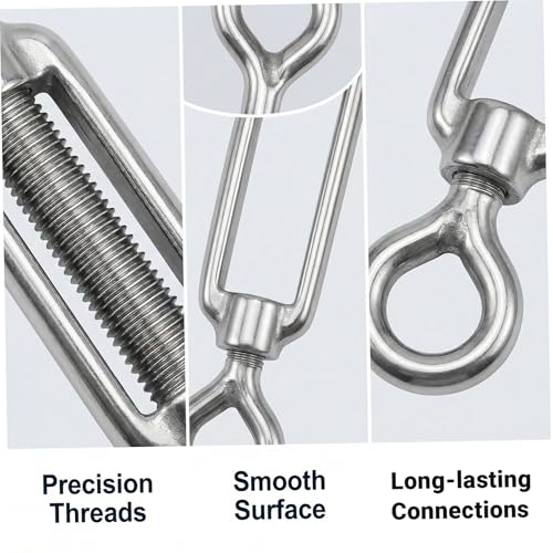 6 unidades Tensores de Tensión, Tensores ajustables de acero inoxidable 304 O a O para cables, vela de sombra, barandales y colgantes miniatura 5