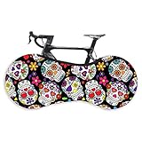 Bike Cover, Mountain Bicycle Wheel Dustproof Cover Washable Scratch-Proof Storage Bag for Road Bike MTB Bicycle Protector Bike Accessories Suitable for Tires of 24-26 Inches.Multicolor Skull
