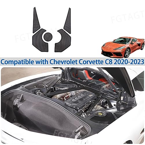 Image of Engine Bay Side Panel Cover Trim Compatible with Chevrolet Corvette C8 2020-2026, Rear Engine Covers, Engine Compartment Side Panel Decoration Accessories 5Pcs (Black)