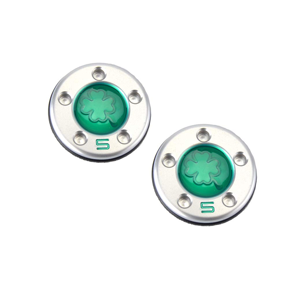 GOOACTION Golf Custom Putter Weights Green Lucky Four-Leaf Shamrock Clover 2PCS (5g 10g 15g 20g 25g 30g 35g 40g) Compatible with Select Newport Studio California GoLo Futura X Series Putter Clubs
