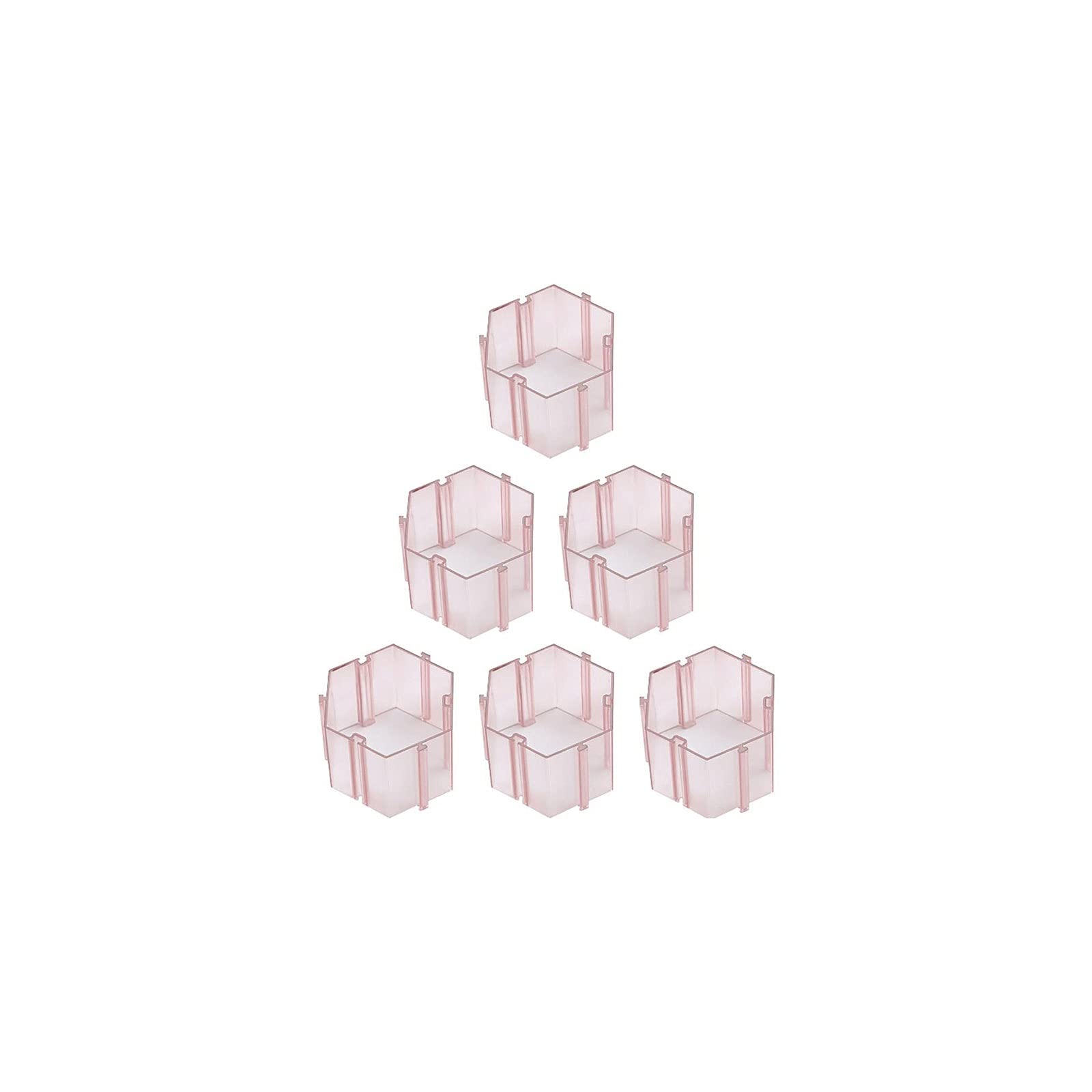 JINGYAN Storage Boxes 6pcs Honeycomb Drawer Organizer Grid Storage Box For Socks Ties Detachable Underwear Pantyhose Partition(Pink)