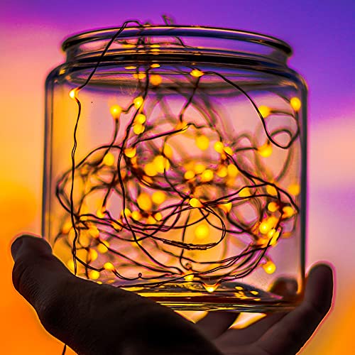 Twinkle Star 2 Pack Outdoor Solar String Lights, 39.4 Ft 120 Led Solar Powered Decorative Fairy Lights With 8 Modes, Waterproof Black Wire Light For Thanksgiving Patio Yard Trees Party, Orange #TOP5