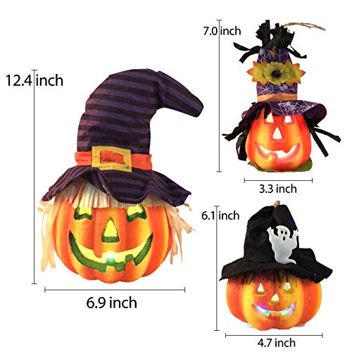 JOYIN-Set-of-6-Light-up-Halloween-Jack-o-Lantern-Decorative-Pumpkin-Foam-Halloween-Decorations-Props
