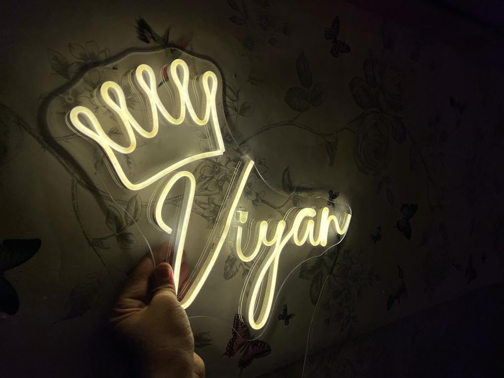 ANSHKIT Customise Neon Signs | Neon Lights for Bedroom | Neon Wall Signs | Game Room Decor | Party | Bar Neon Decor | Assorted Colours Multicolour (1Alphabet)