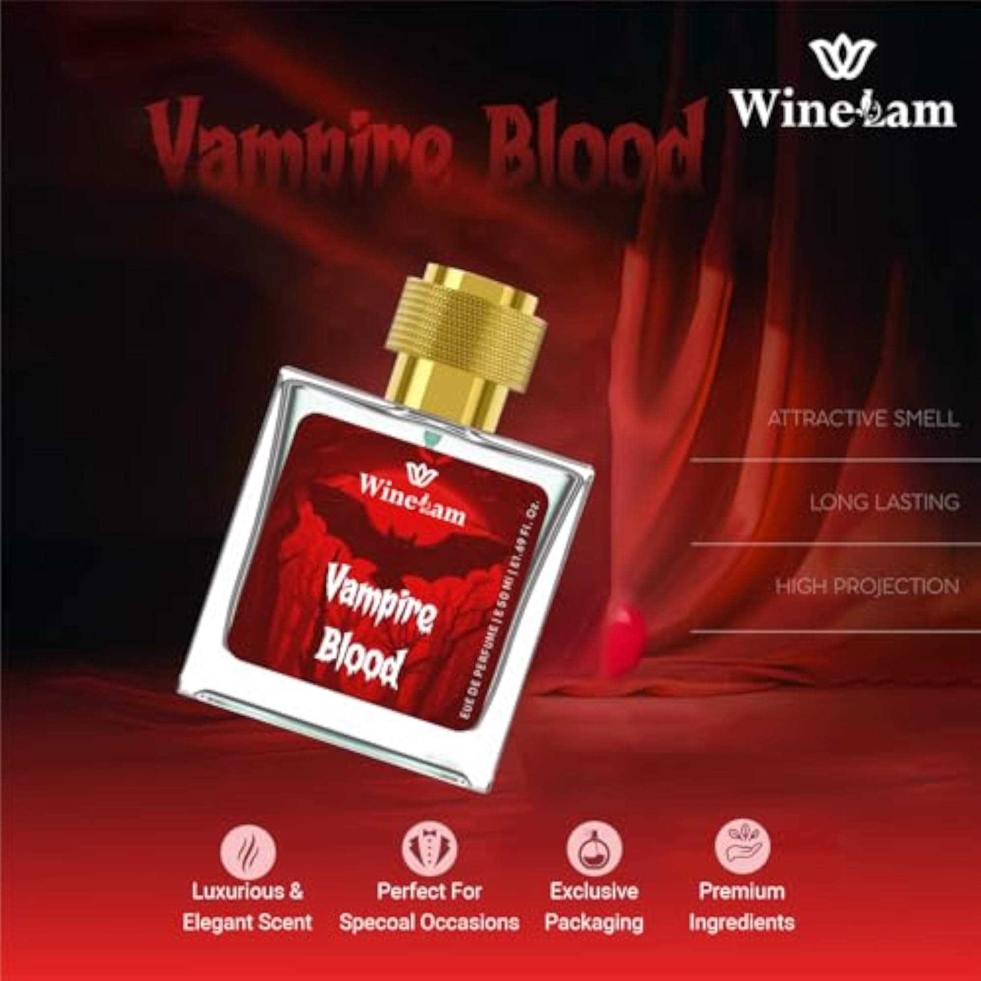 Vampire Blood Perfume, Gothic Red Design