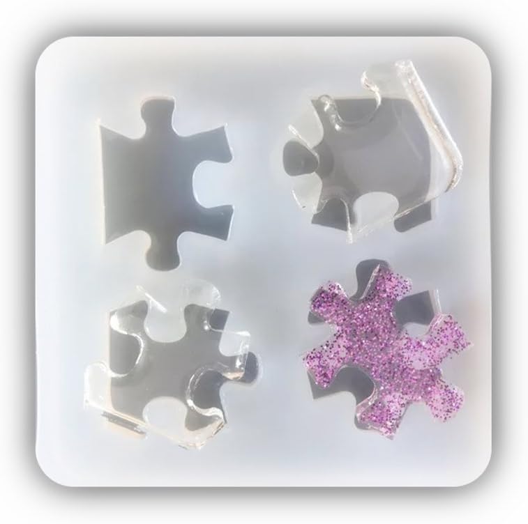 Puzzle Shape Pendant Clay Silicone Mold, Crafting, Epoxy Resin, Jewelry Earrings Making, DIY Mobile Phone Decoration Tools,Semi-Transparent