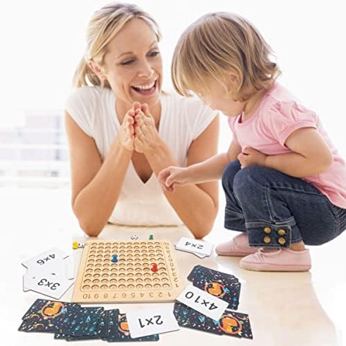 Hands DIY Wooden Math Multiplication Board Montessori Children Counting Toy Educational Multiplication Board Game Wooden Math Blocks Board for Toddlers Kids Over 3 Years Old