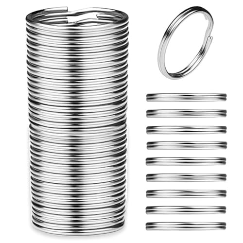 OIGWBPH 40pcs Double Ring Keychains Keyrings Small Metal Ring Jewelry Necklace Connector Bracelet Earrings Ornaments Crafts and DIY Artwork