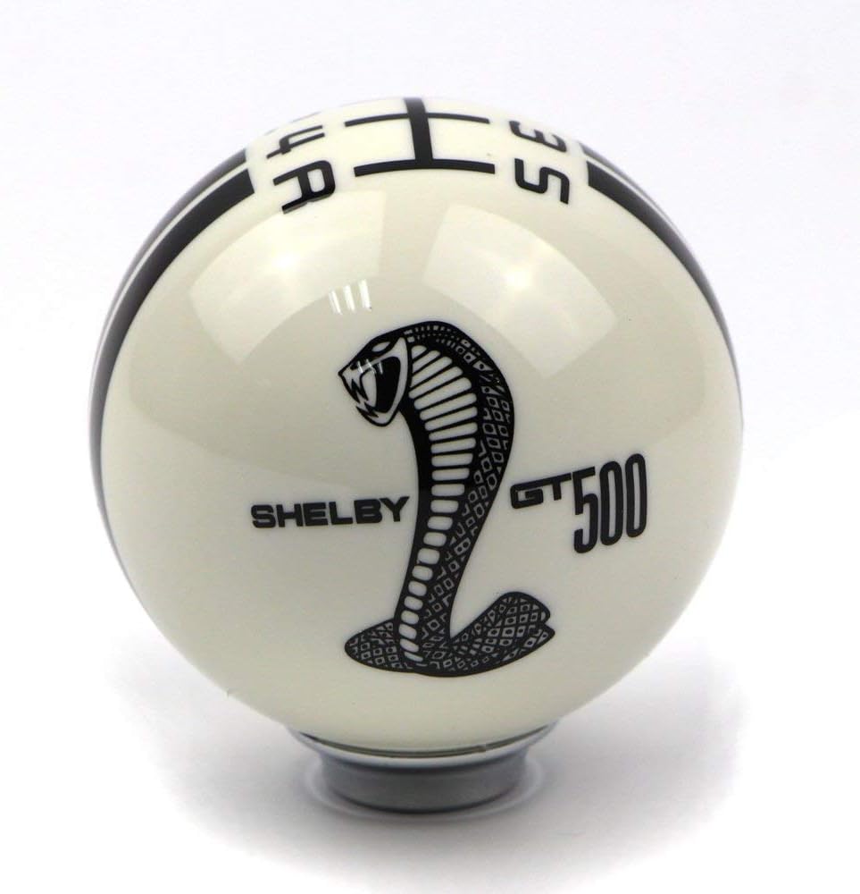 Dreamseek for Ford Mustang Car Gear Shift Knob 5 Speed Cobra Logo Manual Handle Ball (Black)