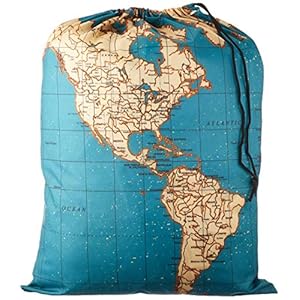Kikkerland Travel-Size Laundry Bag, World Map