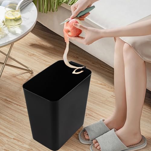 3 Canecas de basura plásticas negras 16 L con tapa abierta miniatura 6