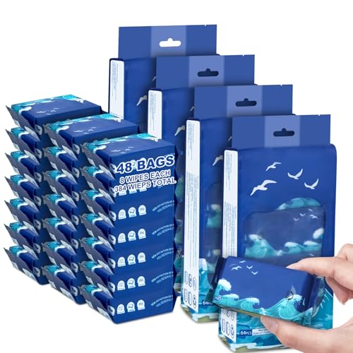 Image of 384 PCS Mini Travel Size Wet Wipes,Hand Wipes Travel Size for Adults,Kids | Small Unscented Hypoallergenic Wet Wipes Alcohol-Free for Sensitive Skin, Travel, Restaurants & Barbecue