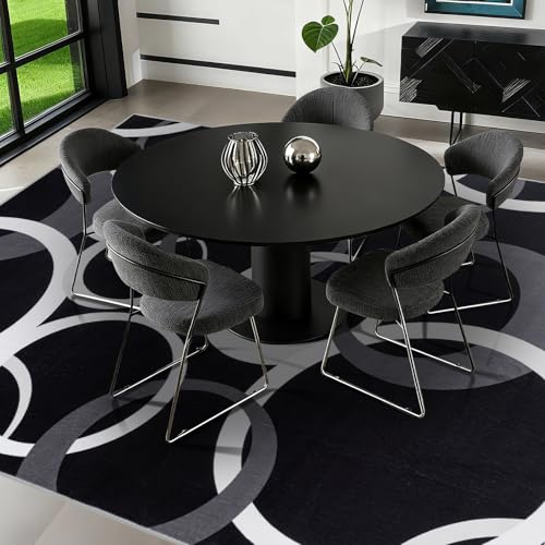 Tapete de área YIHOUSE 6x9 ft diseño geométrico lavable miniatura 4