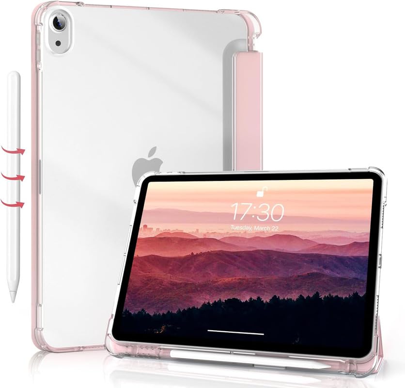 Tablet Case Cover for Apple iPad Air 10.5 inch (3rd Gen) [Auto Sleep/Wake Cover] [Pencil Holder] [Trifold Stand] [Frosted Back] – Pink