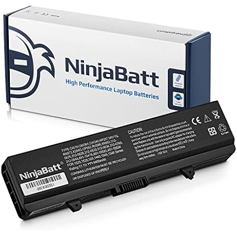 NinjaBatt Battery for Dell Inspiron 1545 1750 1525 1546 1526 1440 1440n GW240 X284G M911G RN873 Vostro 500 PP29L PP41L 312-0625 312-0626 GP252 GW252 RU573 RW240 XR693 - [6 Cells/4400mAh/48Wh] Cover