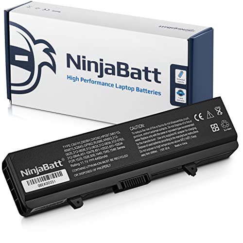 NinjaBatt Battery for Dell 1545 1440 X284G 1525 PP29L M911G GW240 PP41L RN873 1750 GP252 GP952 1546 1526 1440N 312-0625 312-0626 GW252 RU573 RW240 XR693 P277 Vostro 500 - [6 Cells/4400mAh/48Wh]