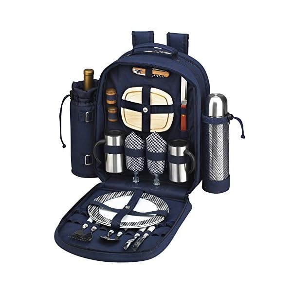 Picnic-at-Ascot-Original-Equipped-2-Person-Picnic-Backpack-with-Coffee-Service-Cooler-Insulated-Wine-Holder-Designed-Assembled-in-the-USA Picnic at Ascot Original Equipped 2 Person Picnic Backpack with Coffee Service, Cooler & Insulated Wine Holder - Designed & Assembled in the USA