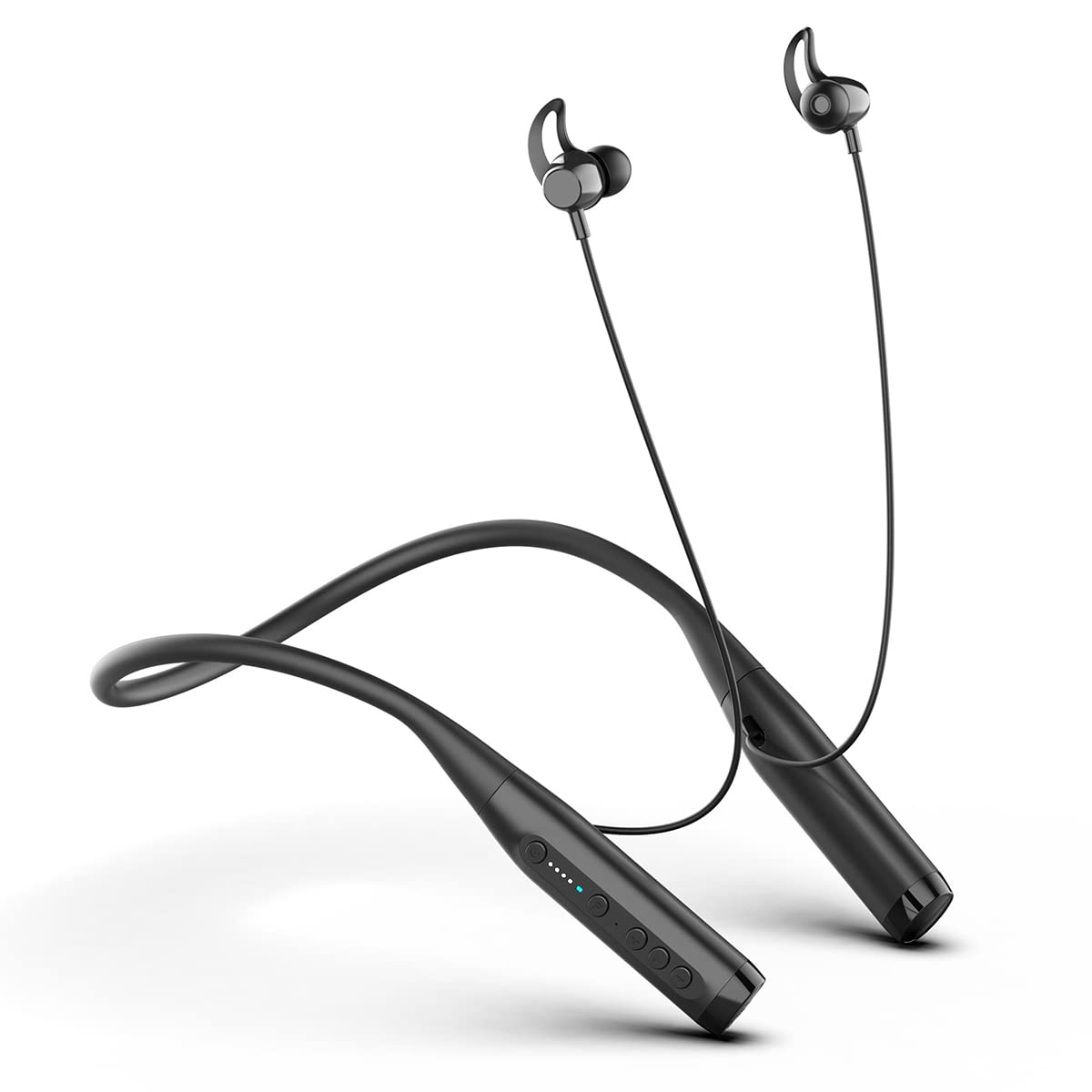 Bezprzewodowe słuchawki douszne Bluetooth opaska na szyję sportowe słuchawki douszne, wodoodporne słuchawki IPX5 redukcja szumów, do 100 godzin odtwarzania, HiFI stereo lekki zestaw słuchawkowy magnes do biegania fitnessu czarny
