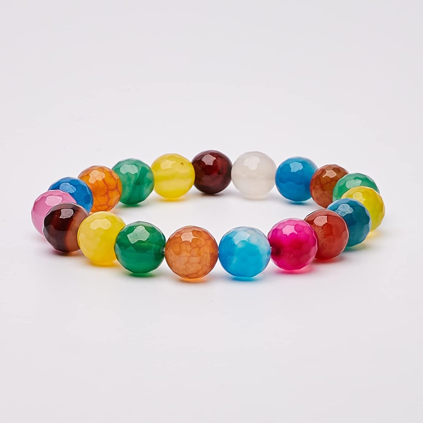 Handmade Womens Mens 10mm Gemstone Beaded Bracelet Stretchy | Chakra Healing Crystal Gemstone Beads Bracelet Stretch For Women