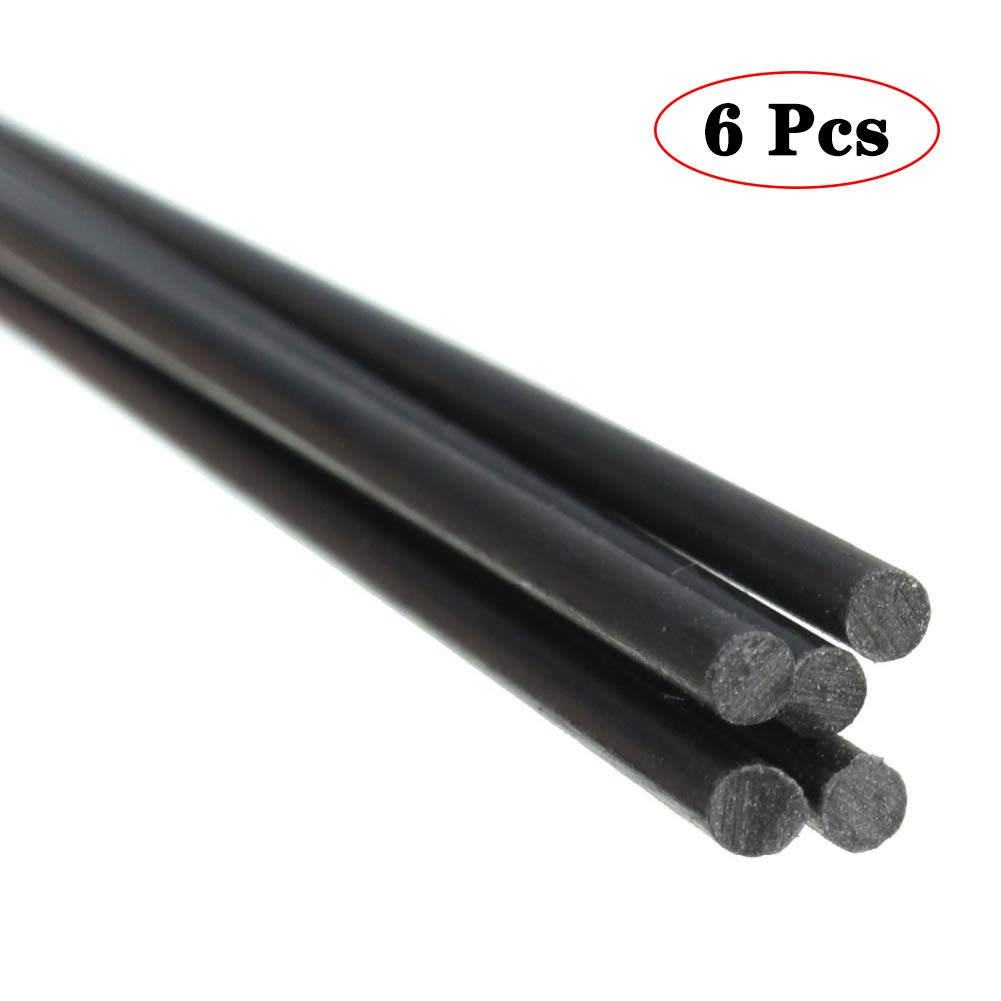 AFexm 6PCS 100% Pure Carbon Fiber Rods (Solid)-Length500mm Bearing Tube Transmission Shaft Sleeve for RC Model Car,Diameter 1.2mm