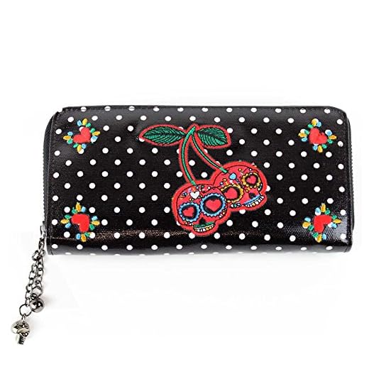 Banned – Mujer XL CARTERA – Calavera cereza Rockabilly Cartera