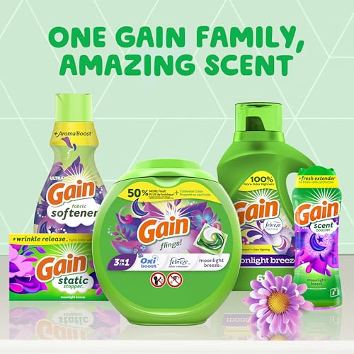 Gain Liquid Laundry Detergent, Moonlight Breeze Scent, 154 fl oz, 107 loads, Freshness + Odor Fighting, High efficiency washing machine iquid cleaning soap image 7