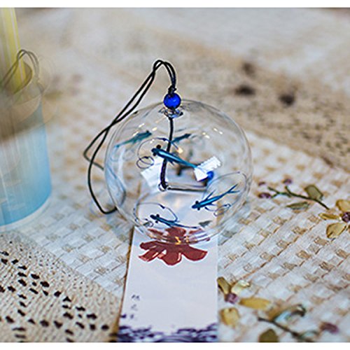 Eliteshine Japanese Wind Bell Wind Chimes Handmade Glass Furin-Bluefish #TOP1