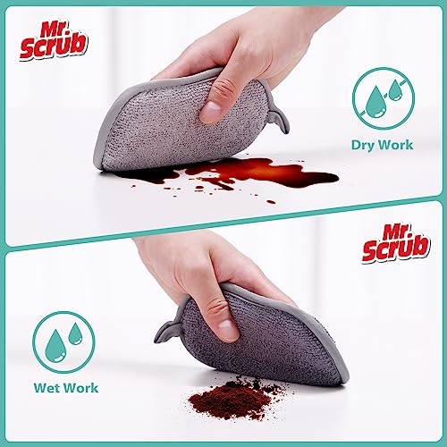 Sponges Kitchen Dish Sponge For Washing Dishes Cleaning Kitchen, All-Purpose, 6 Pack, Non Scratch, Rough Scrubbers Side For Non-Stick Cookware, Soft Microfiber Scrub Side For Dishes, Mr. Scrub #TOP4