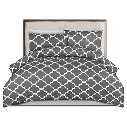Utopia Bedding Juego de Funda de Edredón - Microfibra Funda de Nórdica y 2 Fundas de Almohada (Cama 135/150, 230x220cm, Gris)