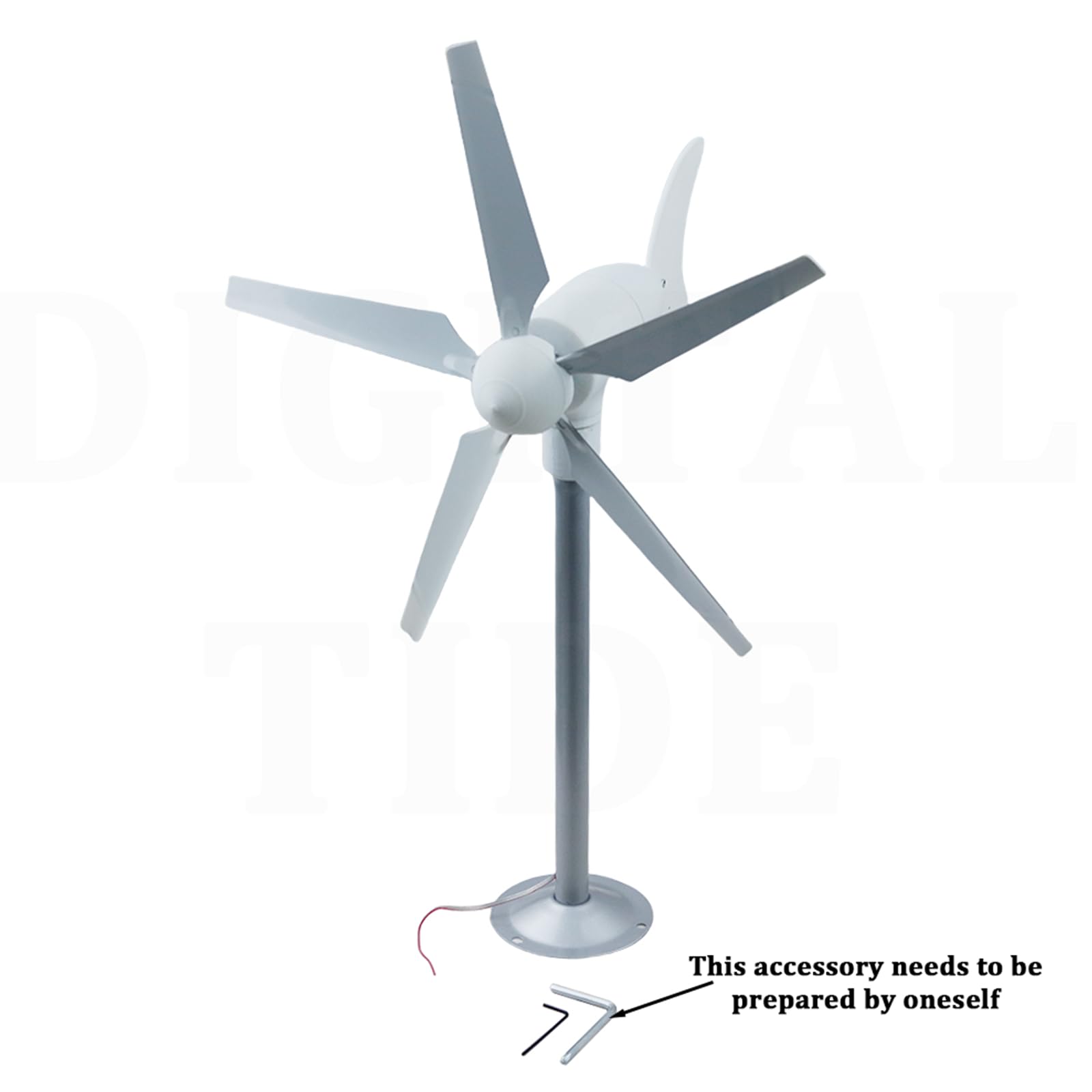 Mini generador de turbina eólica de 5 cuchillas, kit de bricolaje de energía eólica de imán permanente trifásico, generador sin escobillas, molino de viento al aire libre, turbina de viento pequeña