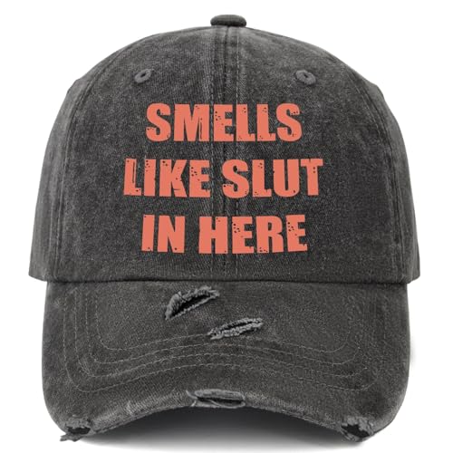Smells Like Slut in HERE Hats for Womens Fashion Washed Distressed Baseball Cap