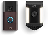 Ring Battery Doorbell Venetian Bronze + Ring Spotlight Cam Plus Black