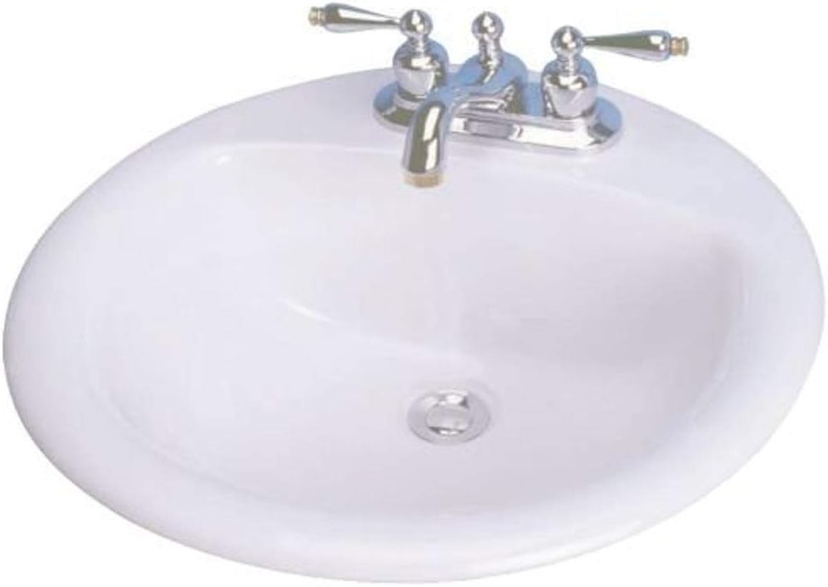 Cascadian L1390WH4 19-Inch Round Lavatory Sink, White
