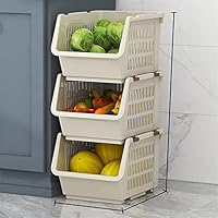 Amazon.co.jp: プラスチック多層ラック式 キッチン用野菜収納棚 多機能