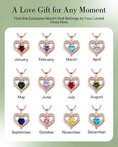 S925 Sterling Silver Necklace For Women, Jewelry For Wife Rose Gold, Mother Birthday Gifts, Girlfriend Anniversary Necklaces, Daughter Heart Love Jewel, Gift For Her, May #TOP5