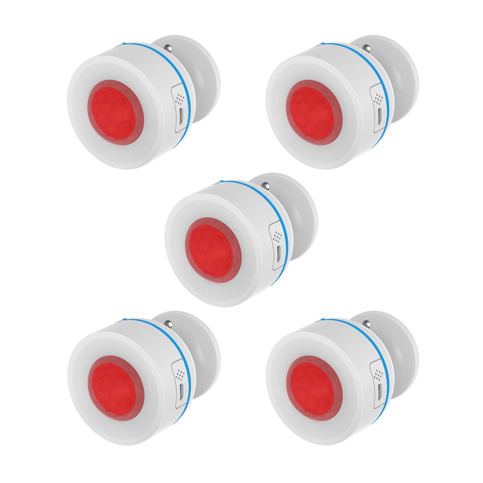 CUDTAPI Motion Sensor Mini Infrared Human Body Detector Movement Alarm W/Temperature Humidity Detection(5PCS)